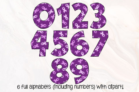 Pancreatic Cancer Awareness Doodle Letters PNG, Wear Purple Alpha Bundle SVG Crafty Mama Studios 