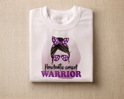 Pancreatic Cancer Awareness Sublimation Designs Bundle, 20 Designs, Pancreatic Cancer Warrior PNG Files, Warriors Wear Purple PNG Sublimation HappyDesignStudio 