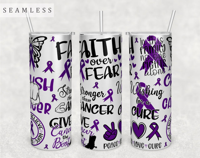 Pancreatic Cancer Awareness Tumbler Wrap, 20 Oz Skinny Tumbler Pancreatic Cancer Sublimation Design, Seamless Pancreas Cancer Tumbler PNG Sublimation HappyDesignStudio 