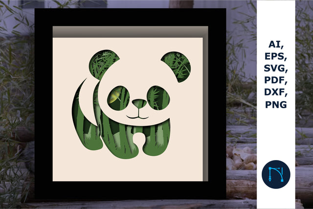 Panda Bamboo Forest Layer Laser Cut SVG SVG MD JOYNAL ABDIN 