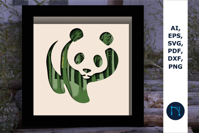 Panda Bamboo Forest Layer Laser Cut SVG SVG MD JOYNAL ABDIN 