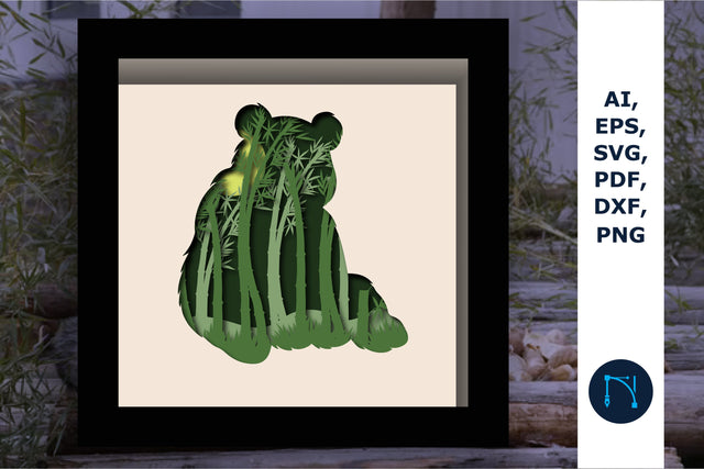 Panda Bamboo Forest Layer Laser Cut SVG SVG MD JOYNAL ABDIN 
