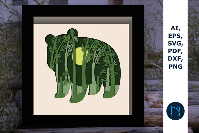 Panda Bamboo Forest Layer Laser Cut SVG SVG MD JOYNAL ABDIN 
