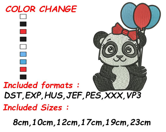 Panda Bear, Panda Embroidery, Mini Embroidery, Cute Animal Design, Newborn Embroidery, Bear Embroidery Embroidery/Applique DESIGNS SVG Digital Designer 