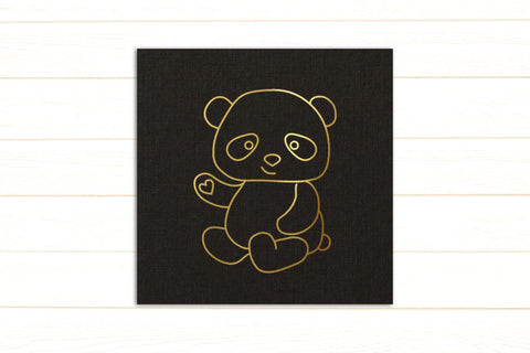Panda Bear Waving SKETCH Single Line Drawing SVG Designed by Geeks 