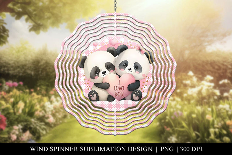 Panda Bears Wind Spinner Sublimation Design Sublimation BijouBay 