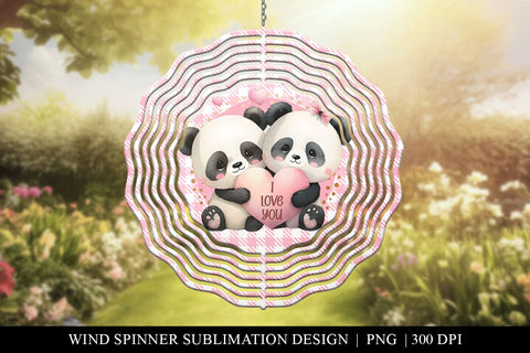 Panda Bears Wind Spinner Sublimation Design Sublimation BijouBay 