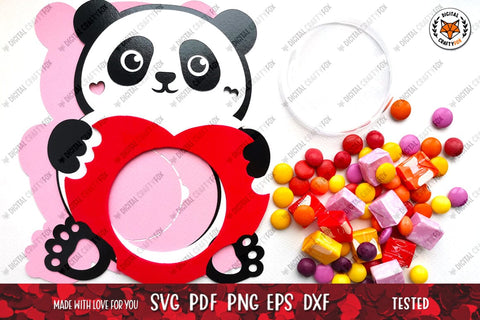 Panda Candy Dome SVG | Valentine Candy Dome Holder SVG 3D Paper Digital Craftyfox 