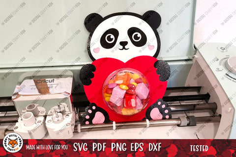 Panda Candy Dome SVG | Valentine Candy Dome Holder SVG 3D Paper Digital Craftyfox 