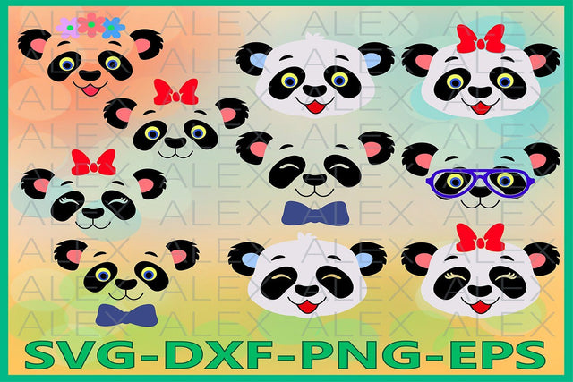 Panda Face Svg SVG AlexSVGStudio 