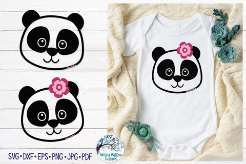 Panda Girl and Boy SVG SVG Wispy Willow Designs 