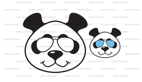 Panda head with aviator sunglasses SVG TribaliumArtSF 