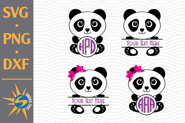 Panda Monogram SVG, PNG, DXF Digital Files Include SVG SVGStoreShop 