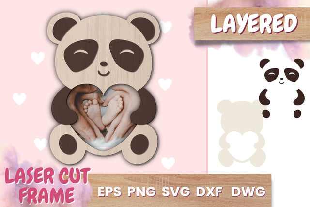 Panda Photo Frame SVG | Papercut animals | Shadowbox SVG SvgOcean 