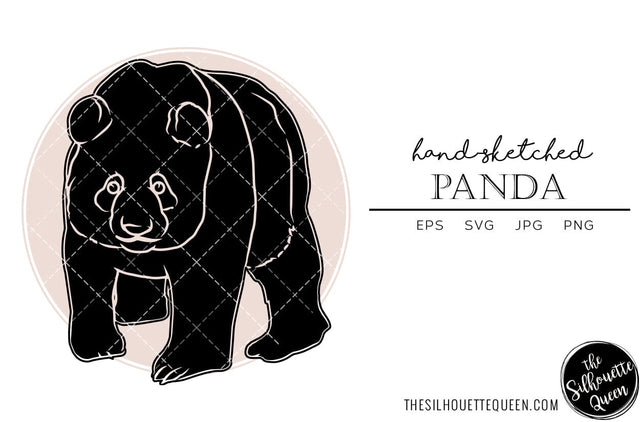 Panda Sketch Vector SVG Loveleen Kaur 