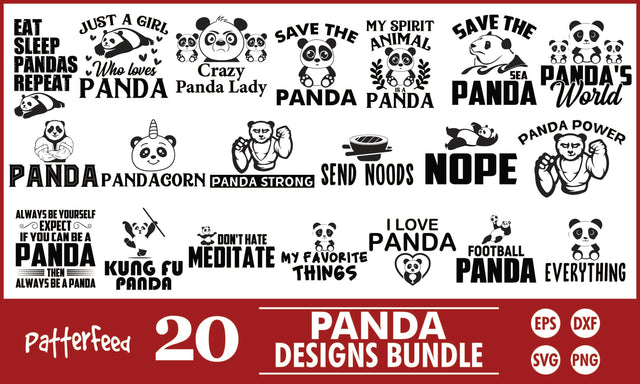 Panda SVG Designs Bundle SVG PatternFeed8 