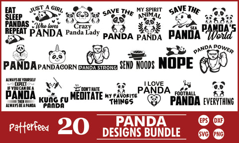 Panda SVG Designs Bundle SVG PatternFeed8 