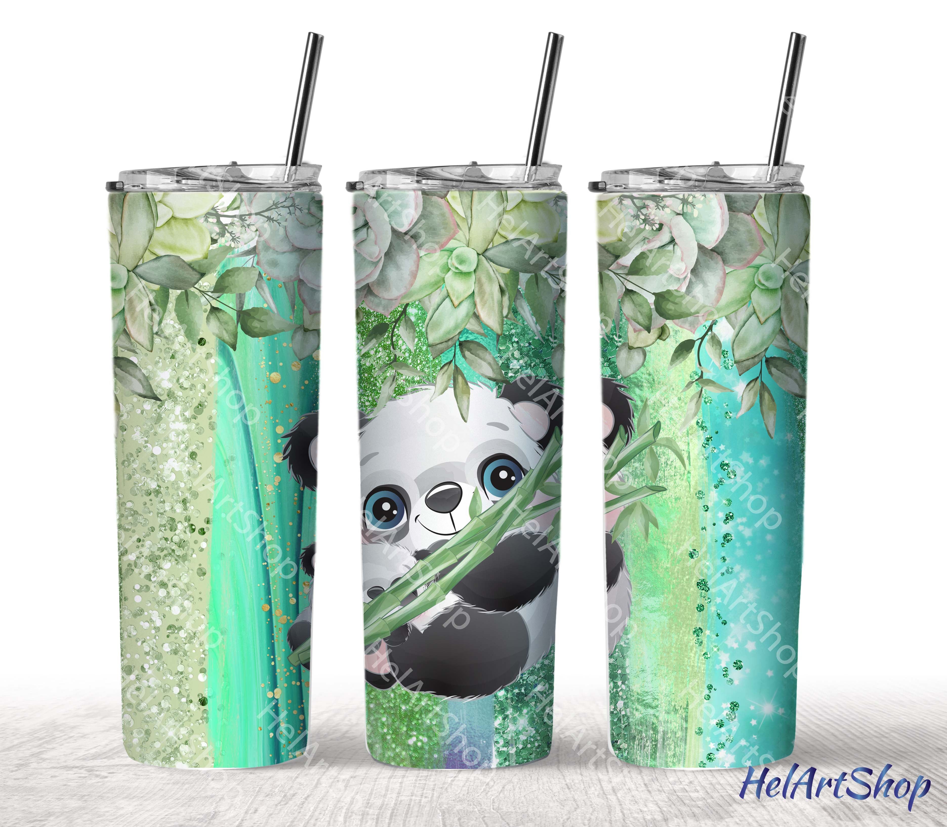 Panda Tumbler PNG Sublimation, Cute Tumbler Png - So Fontsy