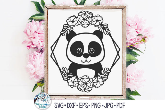 Panda with Flowers SVG SVG Wispy Willow Designs 