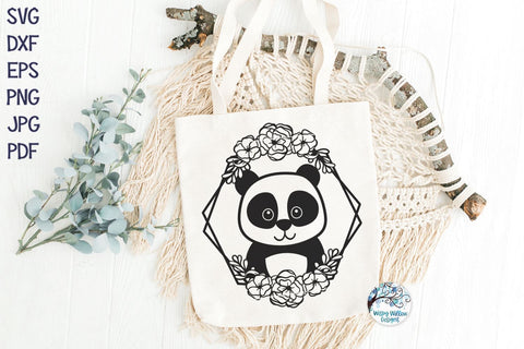 Panda with Flowers SVG SVG Wispy Willow Designs 