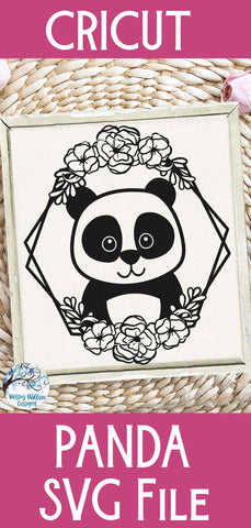 Panda with Flowers SVG SVG Wispy Willow Designs 