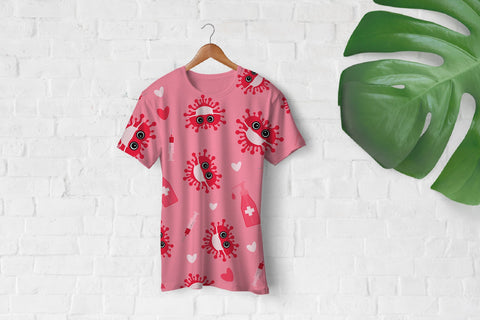 Pandemic Valentines Day pattern. Covid Valentine Digital Pattern LaBelezoka 