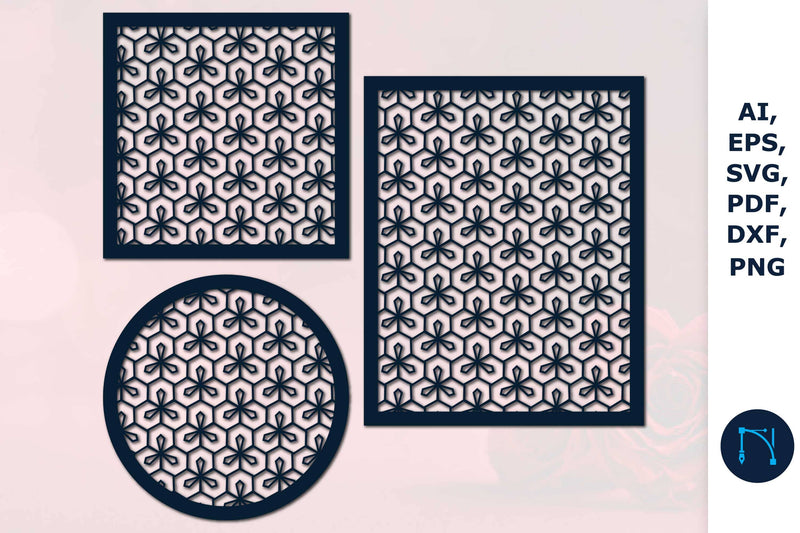 Panels Coasters with pattern SVG Bundle - So Fontsy