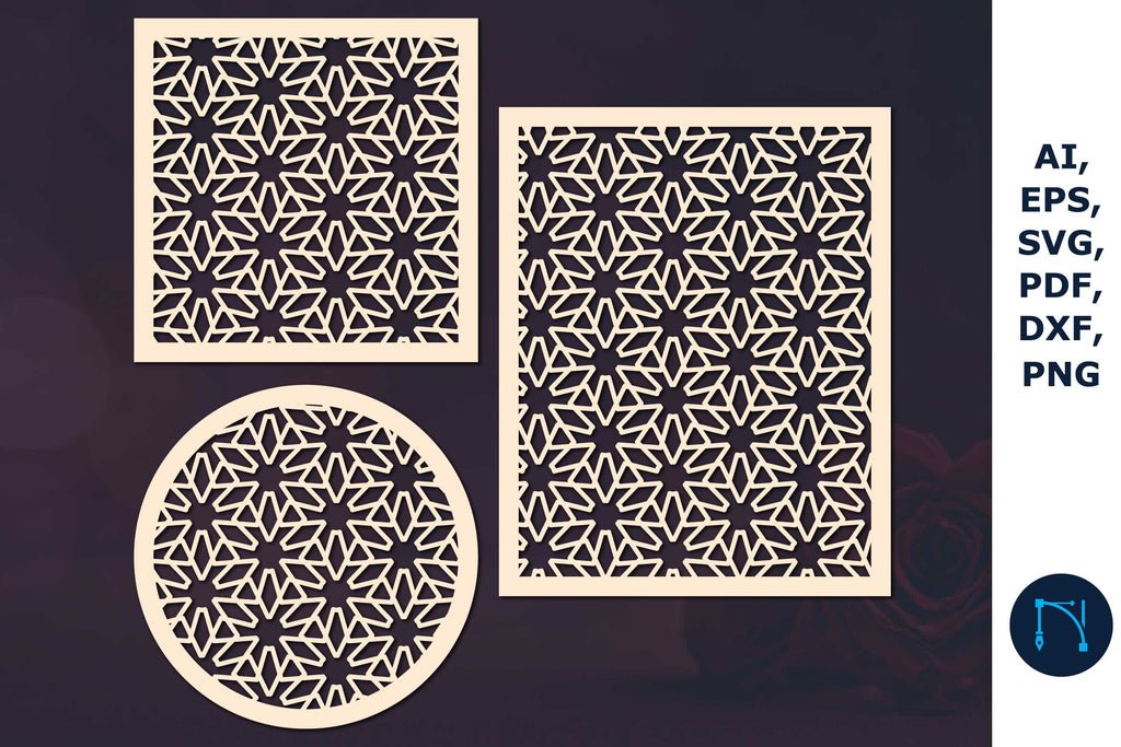 Panels Coasters with pattern SVG Bundle - So Fontsy