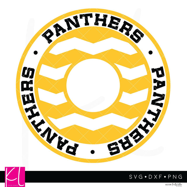 Panthers Chevron Monogram Frame SVG Kelly Lollar Designs 