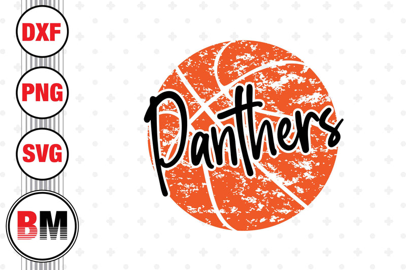 Panthers Distressed Basketball SVG, PNG, DXF Files SVG BMDesign 
