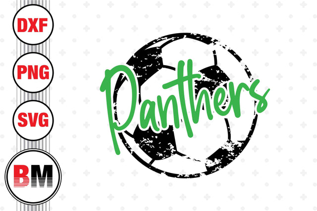 Panthers Distressed Soccer SVG, PNG, DXF Files SVG BMDesign 