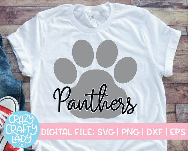 Panthers Paw Print | Mascot SVG Cut File SVG Crazy Crafty Lady Co. 