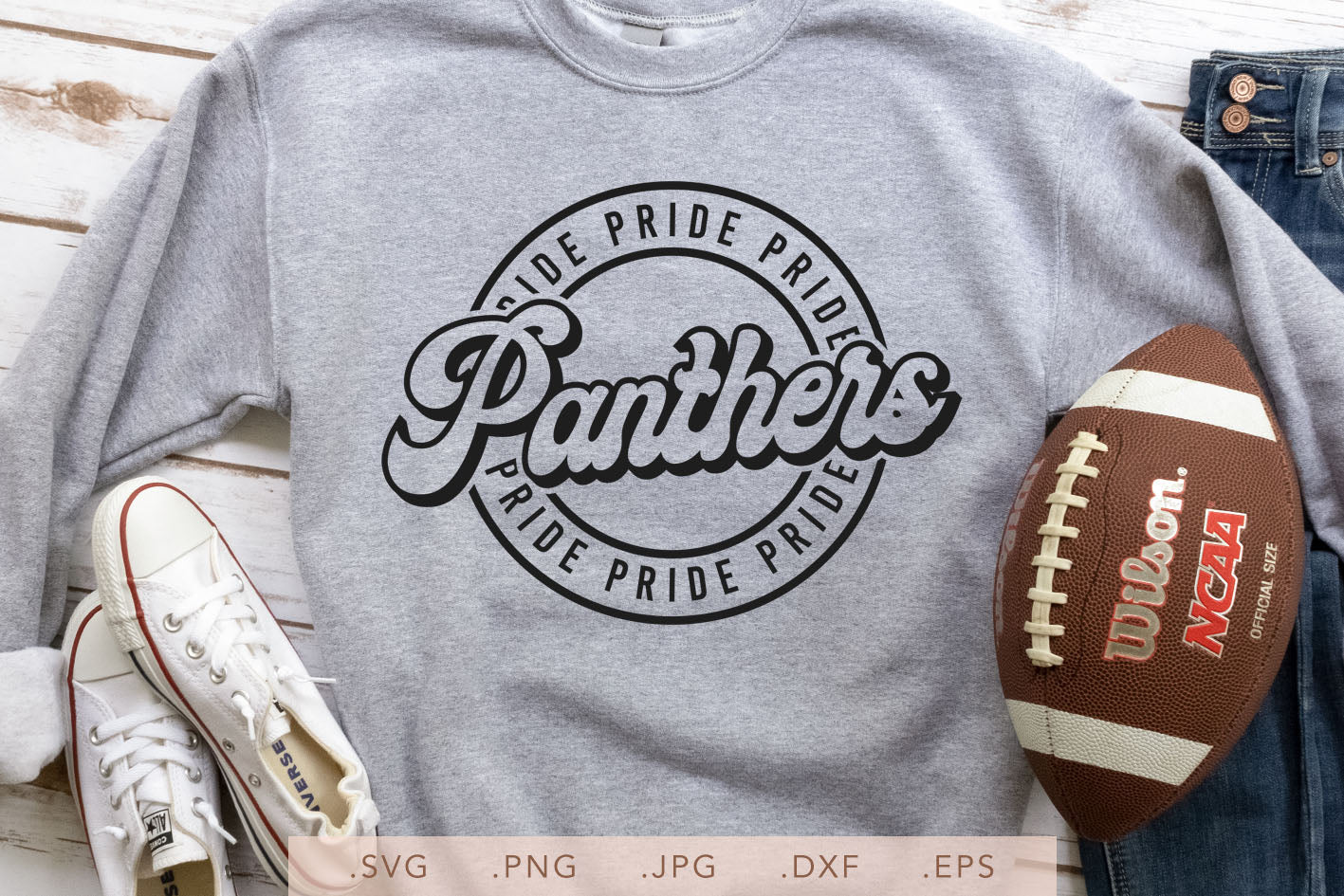 Panthers Retro Letters Sublimation Design Download PNG. Can Do 