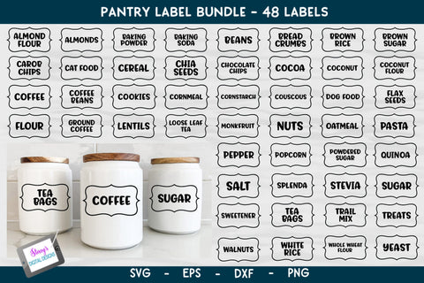 Pantry Labels Bundle - 48 SVG Labels SVG Stacy's Digital Designs 