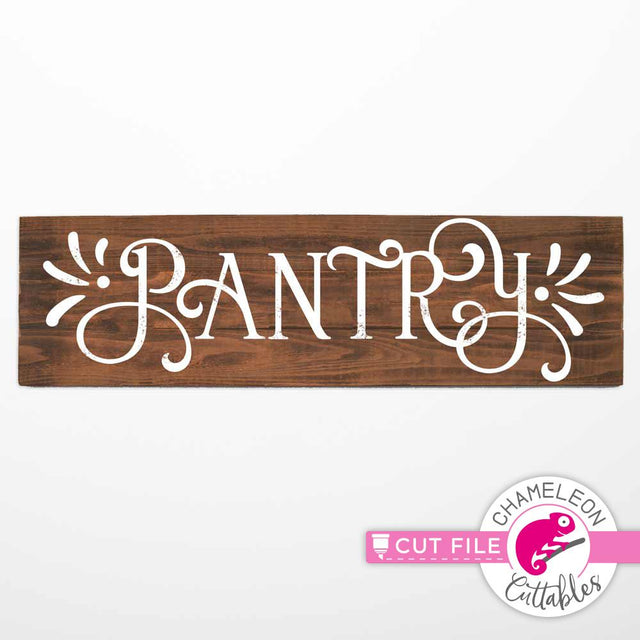 Pantry - vintage farmhouse kitchen - horizontal design - SVG SVG Chameleon Cuttables 