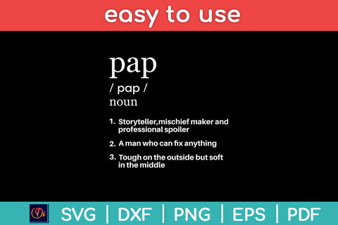 Pap Definition Father's Day Svg Png Dxf Digital Cutting File SVG Helal 