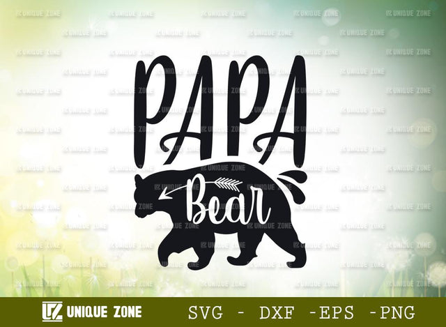 Papa Bear | Papa | Bear | Bear Family | Typography Design | T-shirt Design SVG Unique Zone 