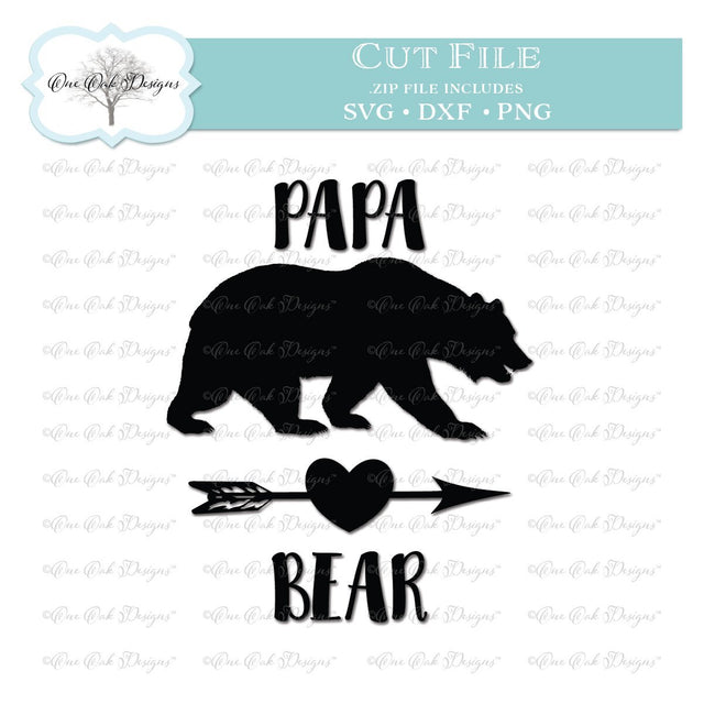 Papa Bear SVG One Oak Designs 