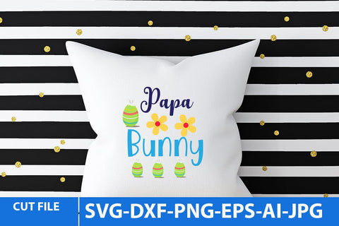 Papa Bunny SVG Cut File, Happy Easter Day SVG Cut File SVG BlackCatsMedia 