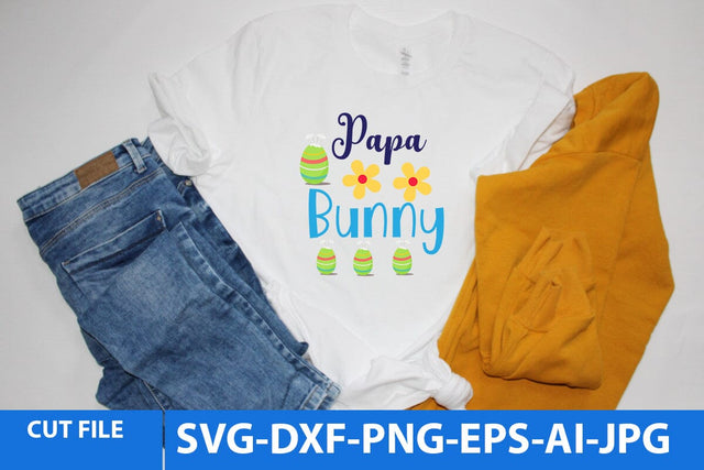 Papa Bunny SVG Cut File, Happy Easter Day SVG Cut File SVG BlackCatsMedia 