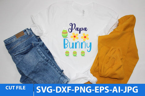 Papa Bunny SVG Cut File, Happy Easter Day SVG Cut File SVG BlackCatsMedia 