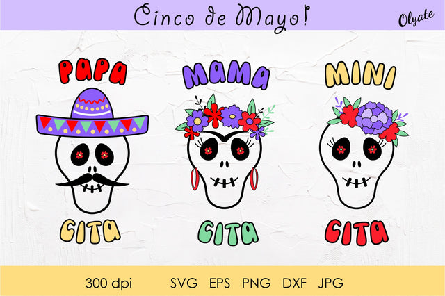 Papa Cita, Mama Cita, Mini Cita. Cinco de Mayo SVG SVG Olga Terlyanskaya 