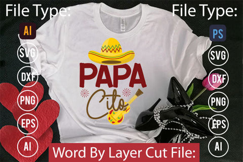 Papa Cito SVG Cut File SVGs,quotes-and-sayings,food-drink mini-bundles,print-cut,on-sale Clipart Clip Art Sublimation or Vinyl Shirt Design SVG DesignPlante 503 