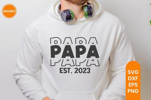 Papa Est 2023, Baby Shower Svg Quote SVG Maumo Designs 