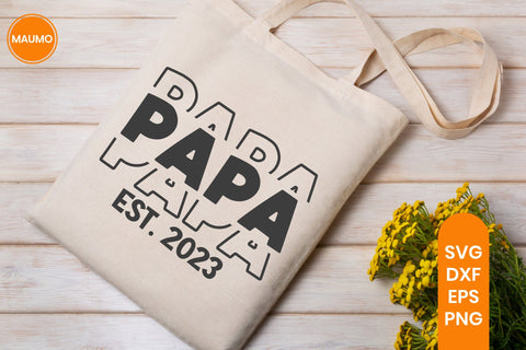 Papa Est 2023, Baby Shower Svg Quote SVG Maumo Designs 