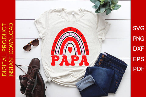 Papa Rainbow Valentine's Day SVG PNG EPS Cut File SVG Creativedesigntee 