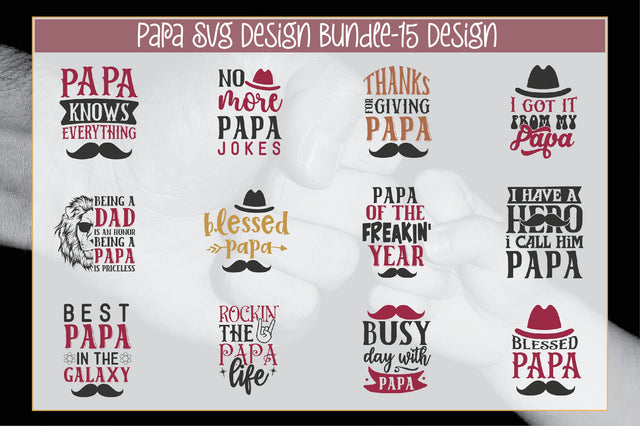 Papa Svg Design Bundle-15 Design SVG Creativeart88 