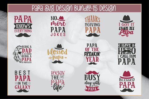 Papa Svg Design Bundle-15 Design SVG Creativeart88 