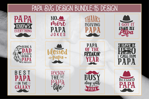 Papa Svg Design Bundle-15 Design SVG Creativeart88 