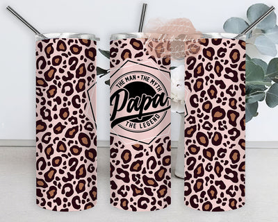 Papa The Man The Myth The Legend Design Tumbler, Papa 20oz Skinny Tumbler, Papa Leopard Tumbler Wrap, Papa Tumbler Template, Father's Day Gift, Instant Download Sublimation Rabbitmakies 